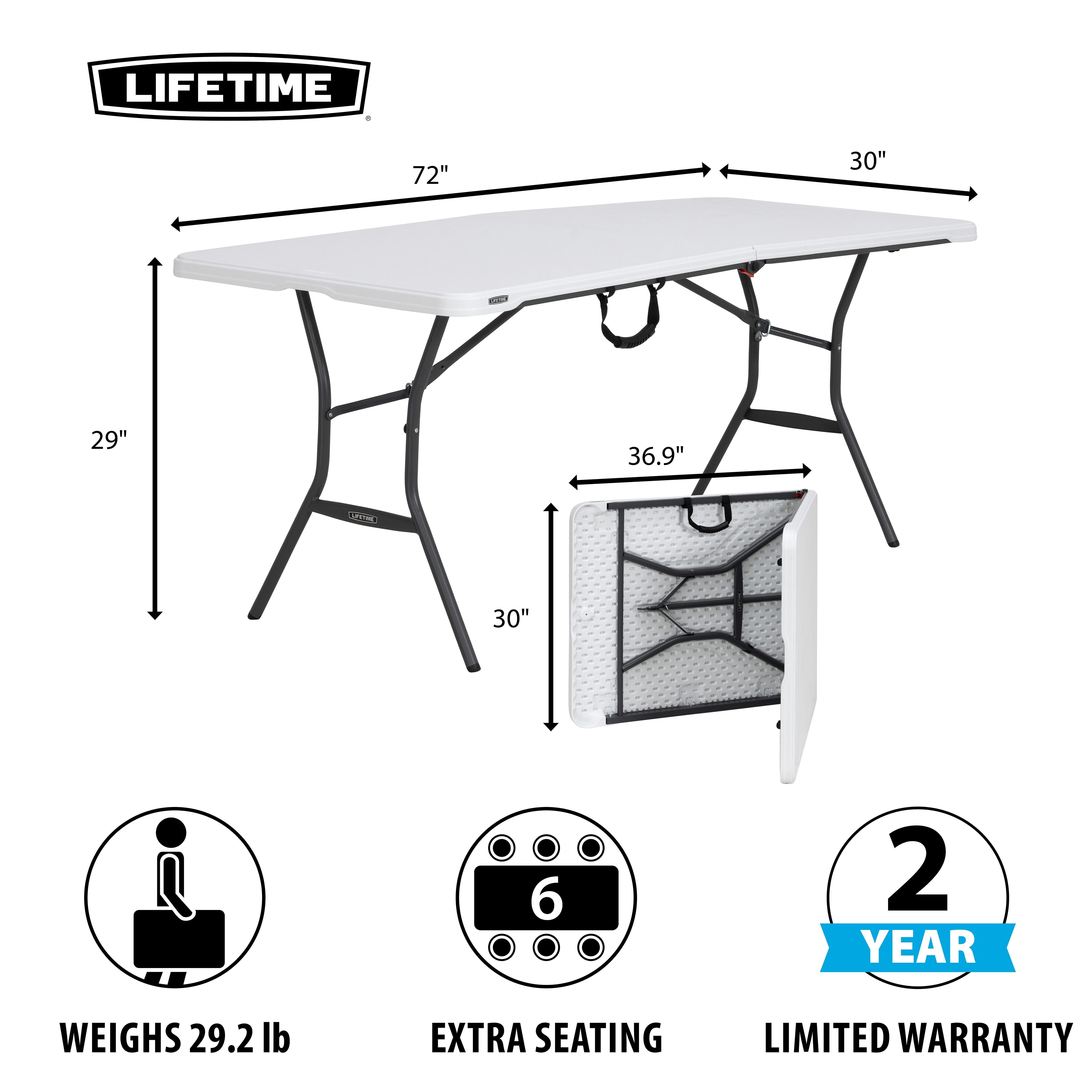 Lifetime 6-Foot Fold-In-Half Table (Light Commercial)
