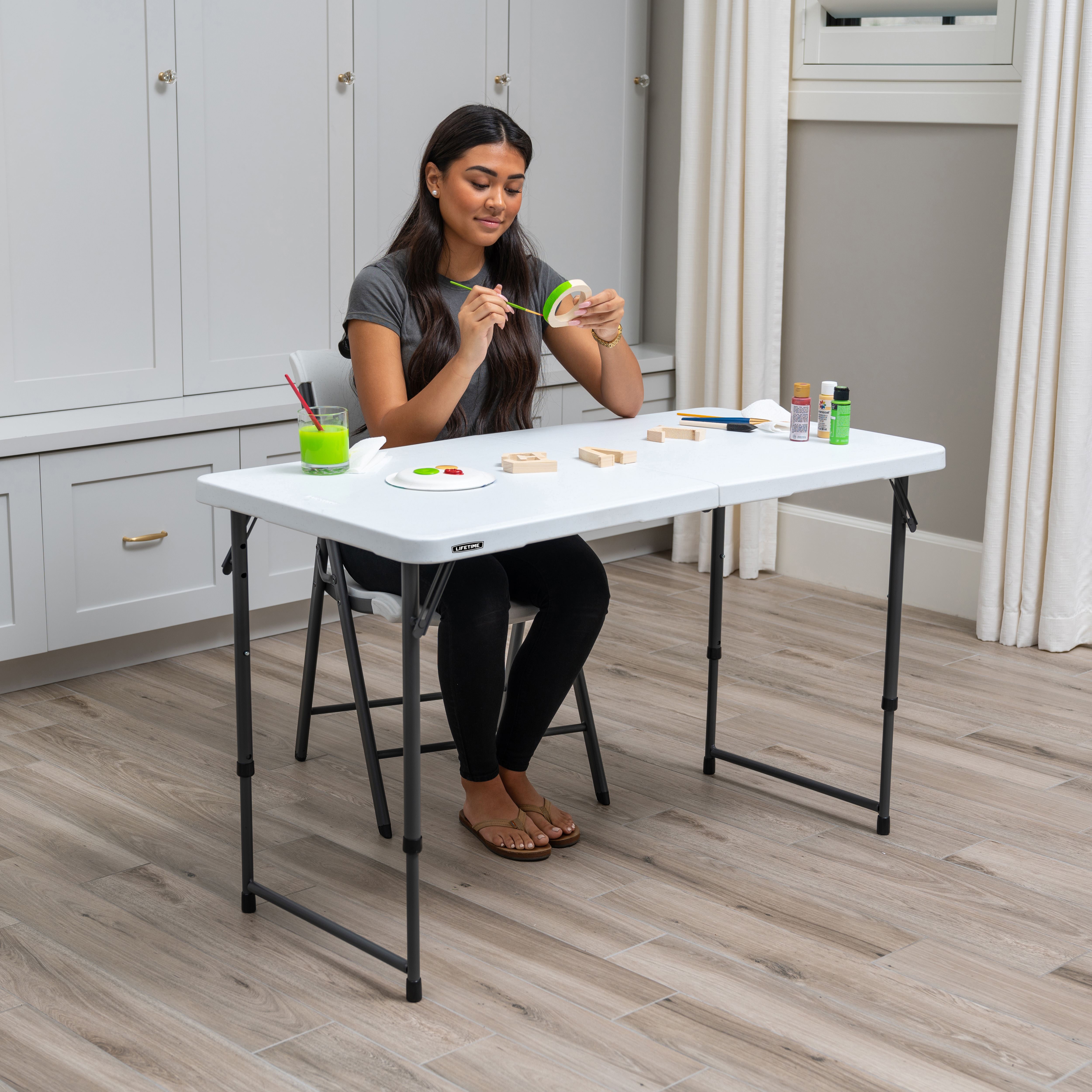 Lifetime 4-Foot Adjustable Fold-In-Half Table (Essential)