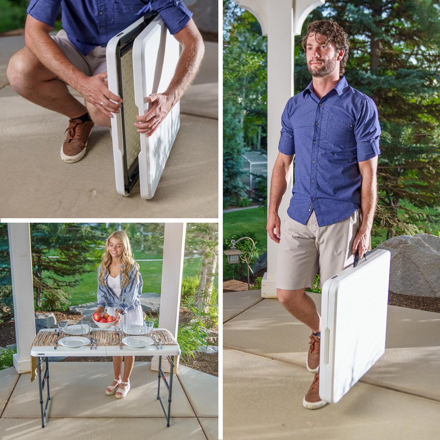 Lifetime 4-Foot Fold-in-Half Adjustable Table (Essential)