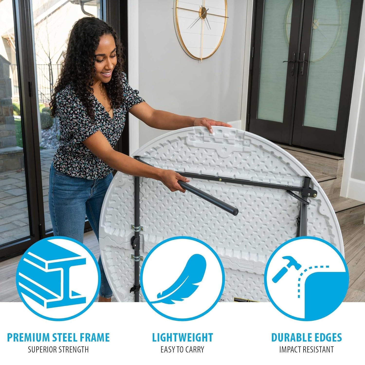 Lifetime 48-Inch Round Fold-In-Half Table (Light Commercial)