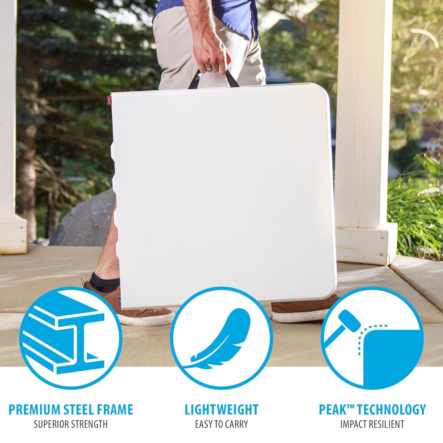 Lifetime 4-Foot Fold-in-Half Adjustable Table (Essential)