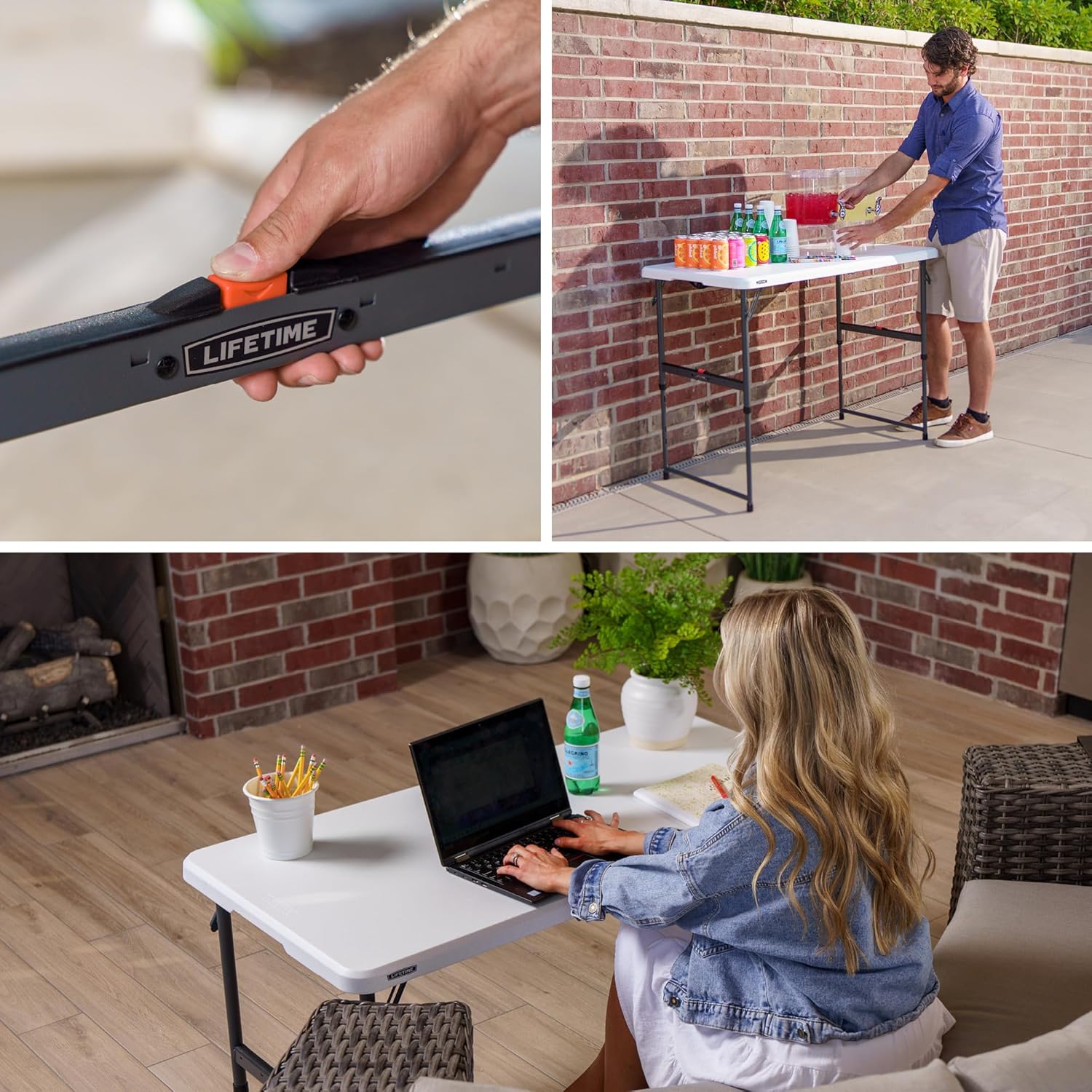 Lifetime 4-Foot Fold-in-Half Adjustable Table (Essential)
