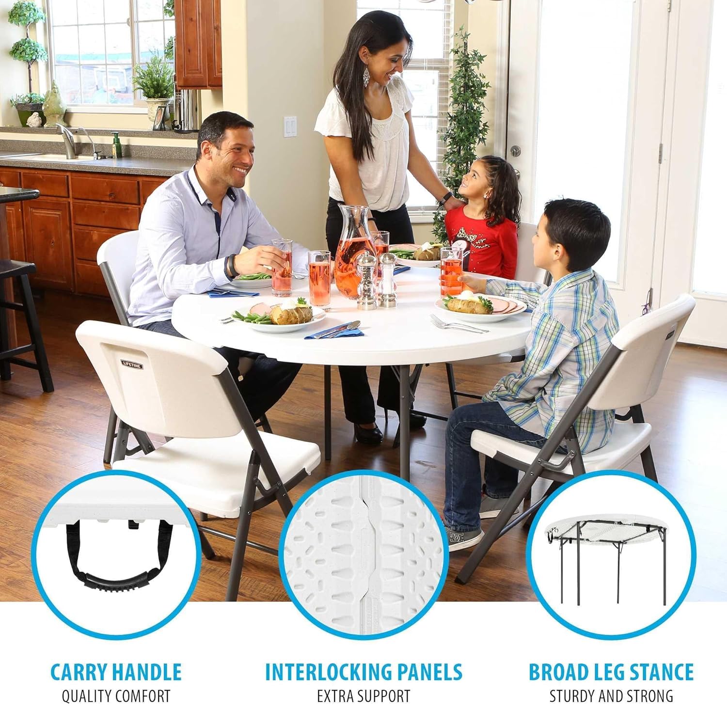 Lifetime 48-Inch Round Fold-In-Half Table (Light Commercial)