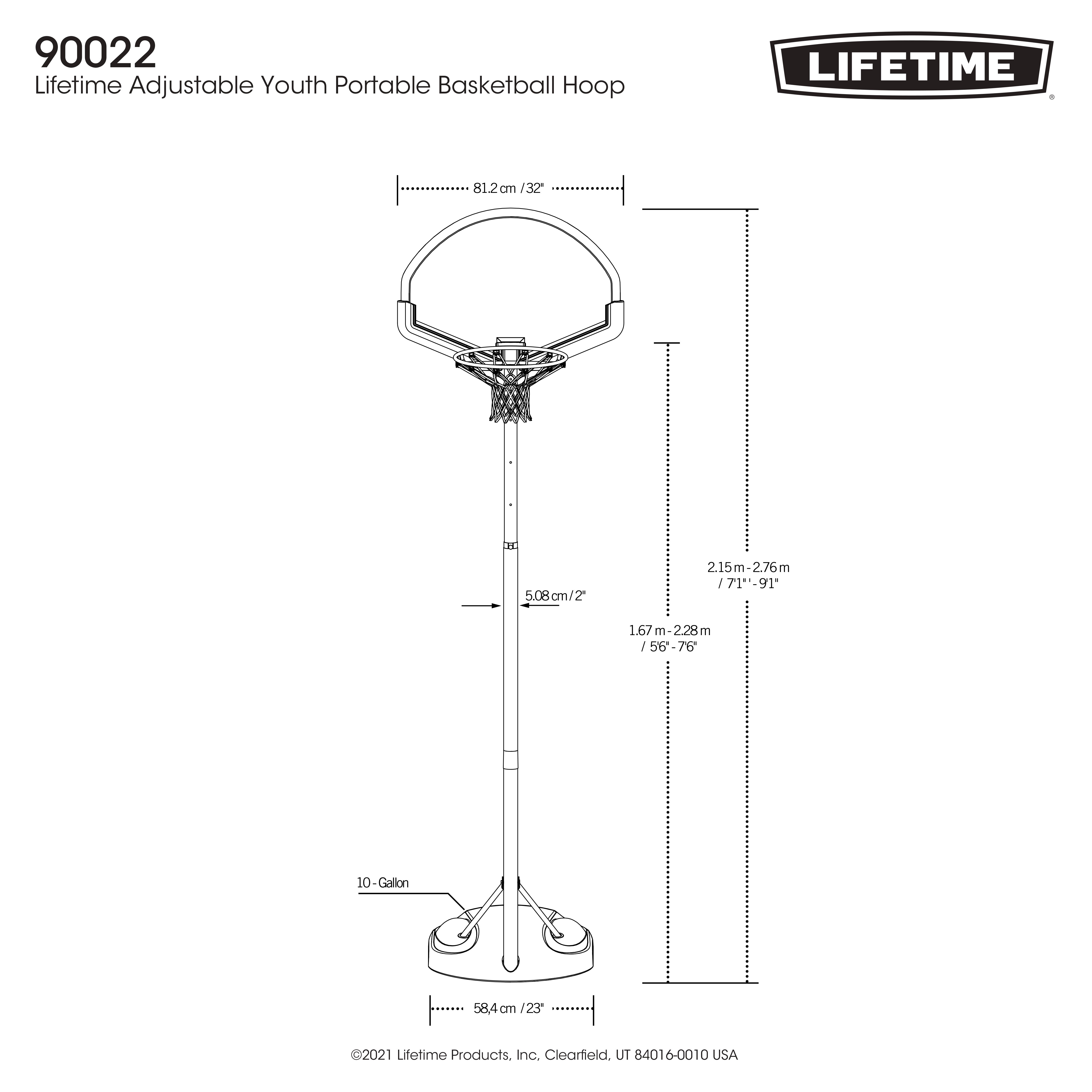Lifetime Adjustable Youth Portable Basketball Hoop