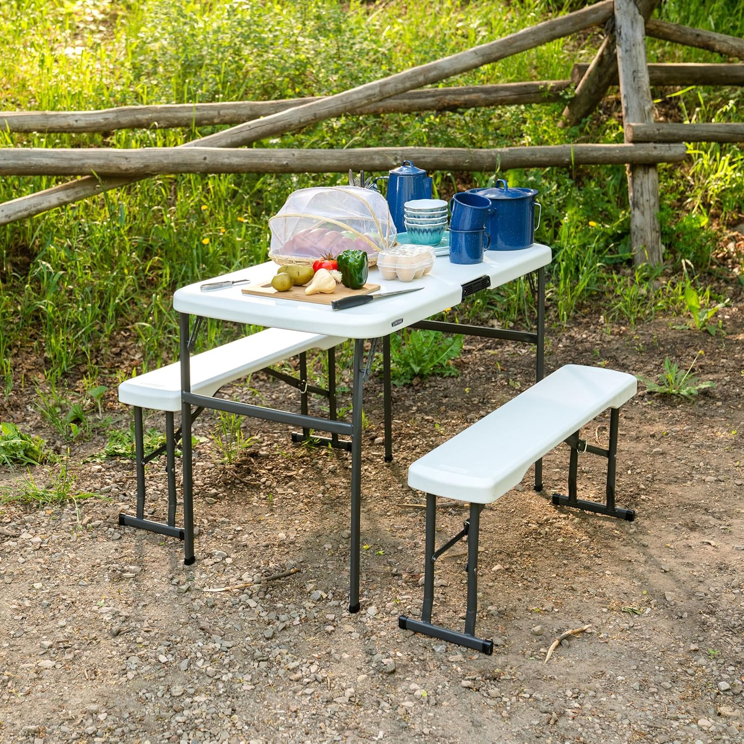 Lifetime Folding Picnic Table with Benches